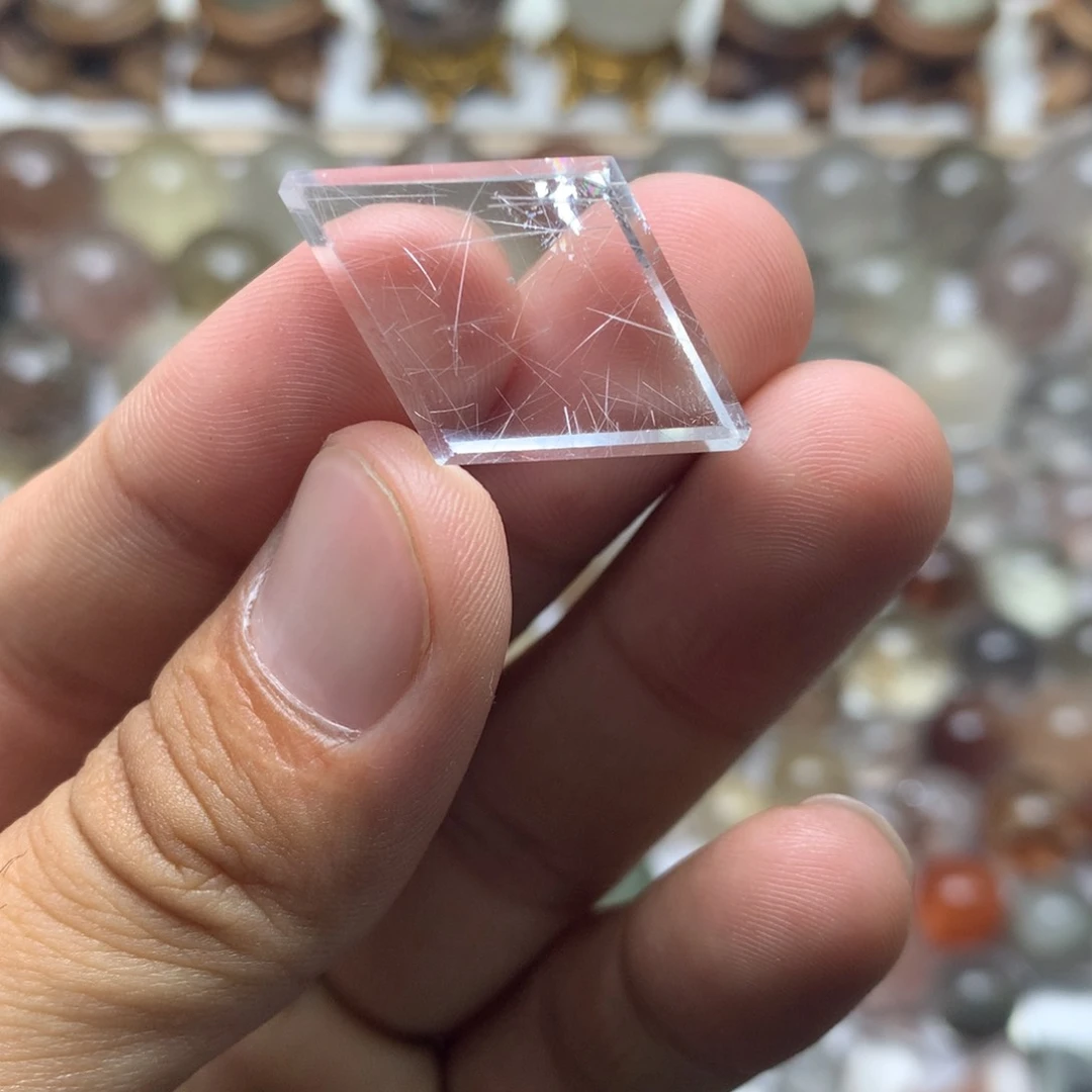 水晶珠宝半成品未镶嵌银发吊坠