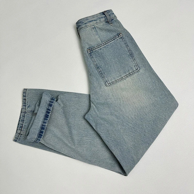 花匣子牛仔裤60033做旧浅色香蕉裤2025春款flower个性男友老爹裤