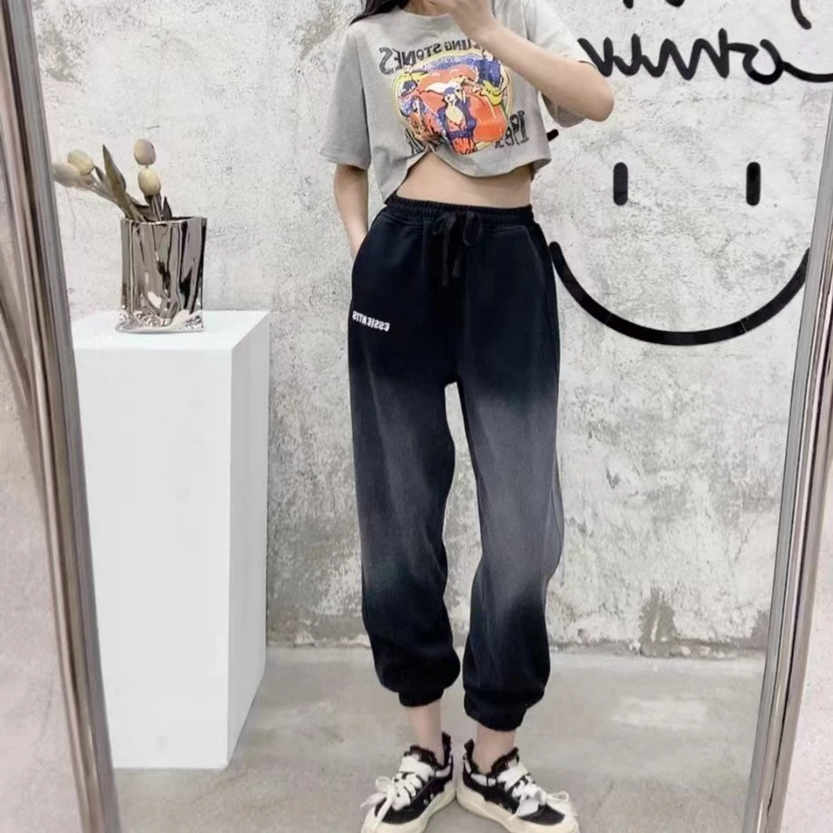 大码女生裤子 休闲卫裤夏季运动百搭时尚