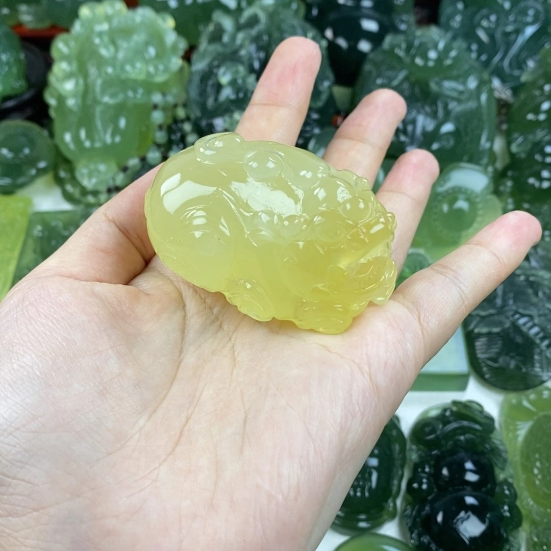 岫玉手把件未镶嵌风*笑手把件