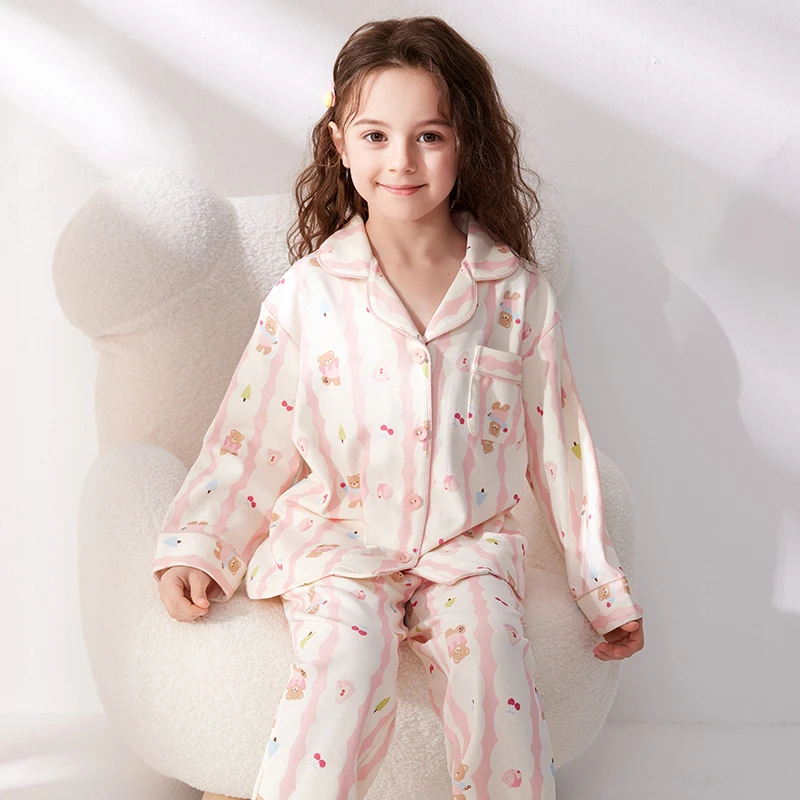 【25纯棉合集】儿童款睡衣女孩长袖卡通春秋透气亲肤双面女童家居服
