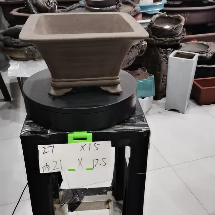 紫砂花盆清灰泥四方斗盆