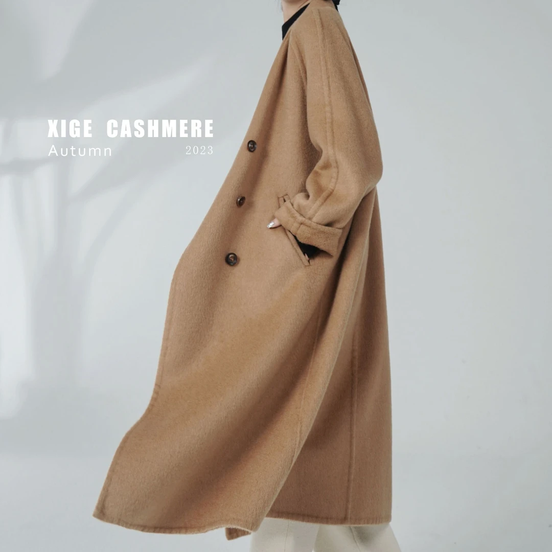 【起范款】【经典】【骆驼绒】女士长款起范款骆驼绒大衣 6021
