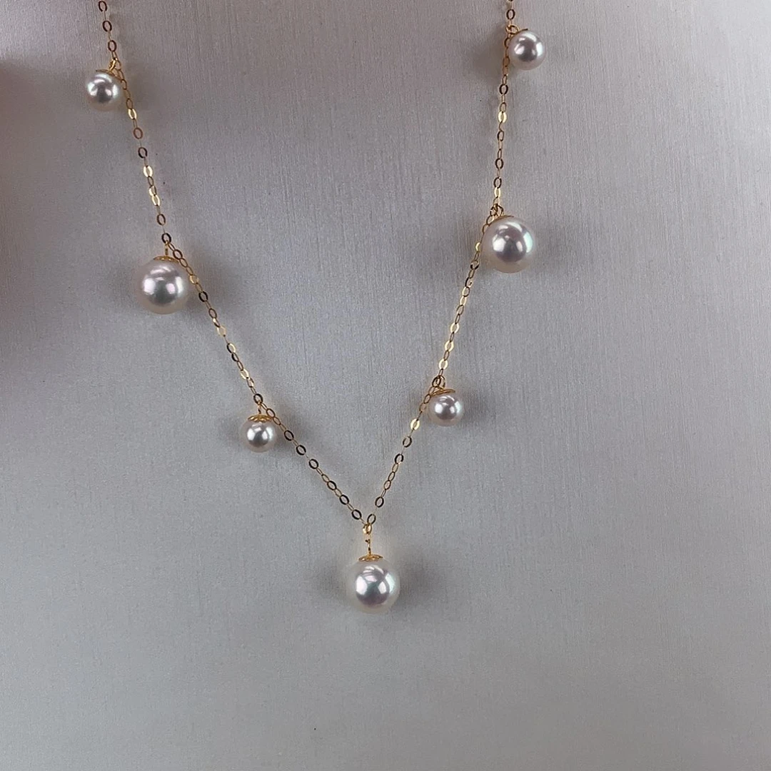 18K金镶嵌颈饰海水珍珠