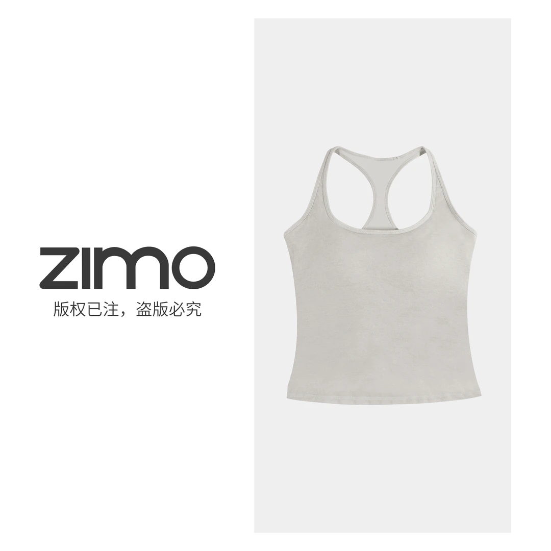 女士文胸薄暮灰630-zimo-一体杯运动背心瑜伽健身跑步外穿YFWX630