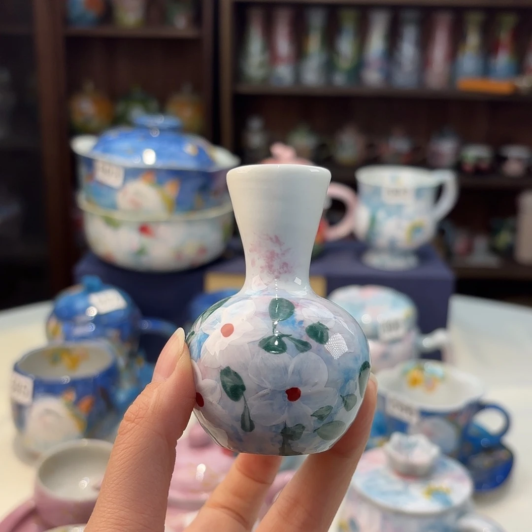 瓷片景德镇手绘高温釉下彩陶瓷茶具