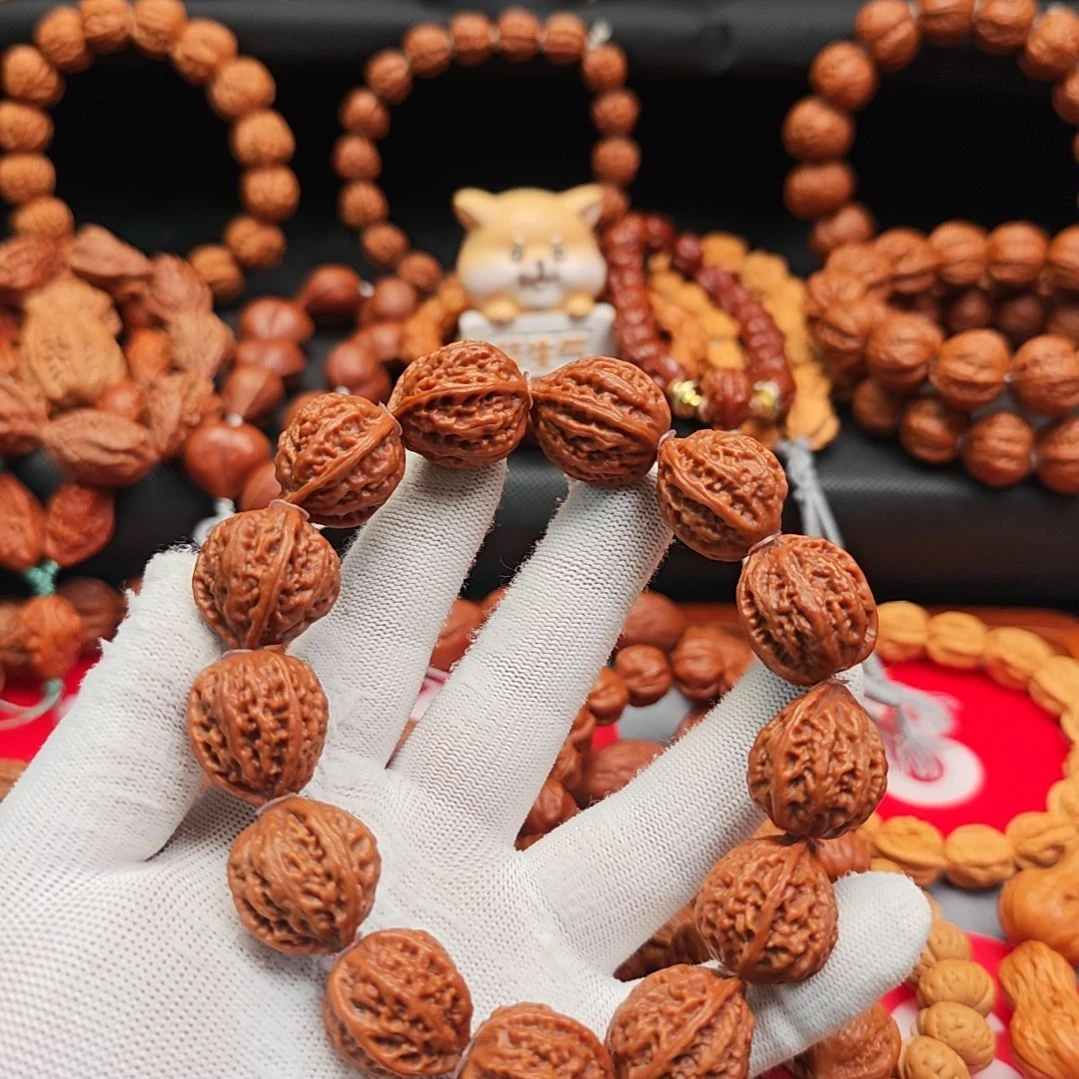 手串文玩核桃油蜡皮正奔三棱手持楸子核桃手持