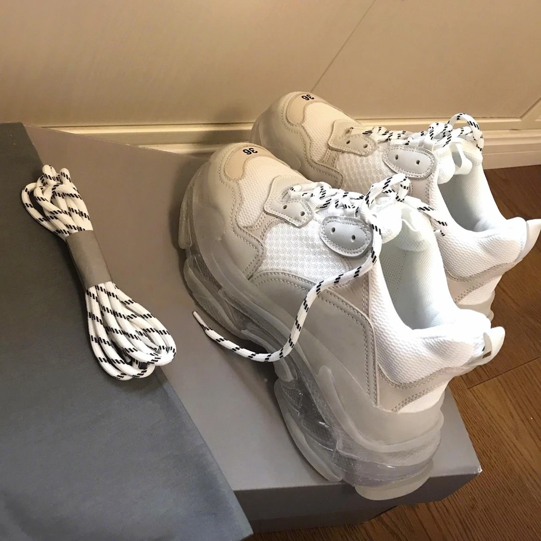 2025新款皮系带厚底老爹鞋透气运动气垫鞋休闲跑步鞋松糕鞋女潮