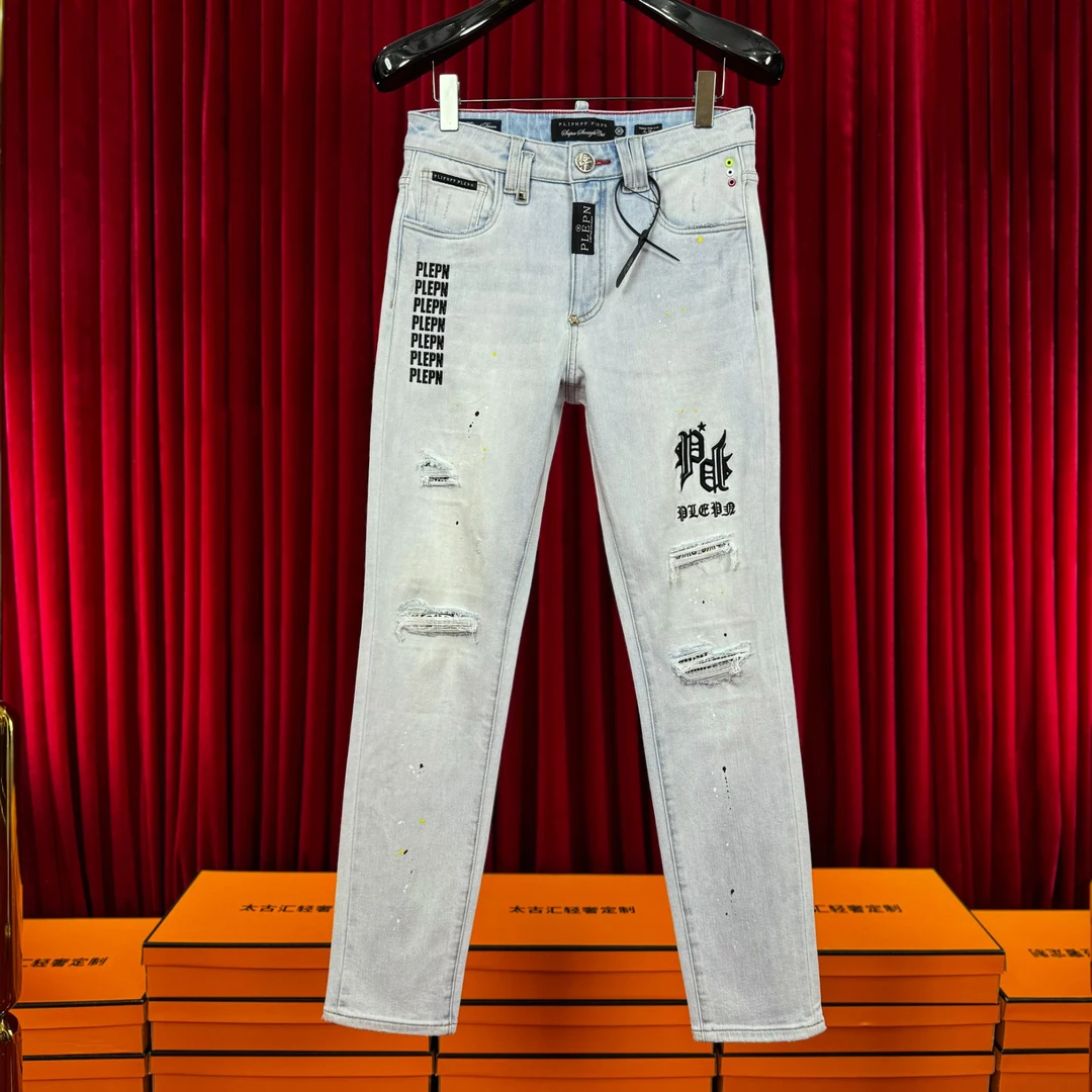 PLIPHPP PLEPN正品PP2025夏季冰川蓝高端男士休闲修身牛仔裤9952