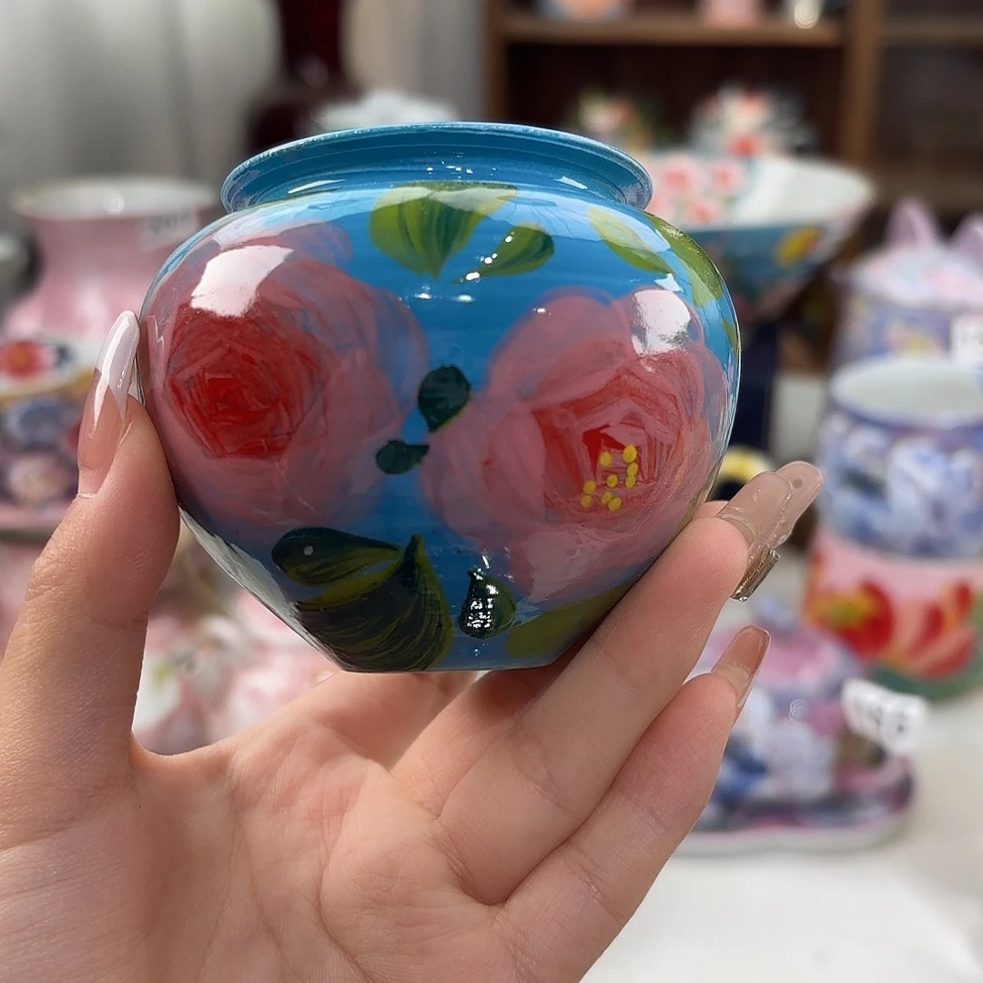 景德镇手绘高温釉下彩陶瓷茶具