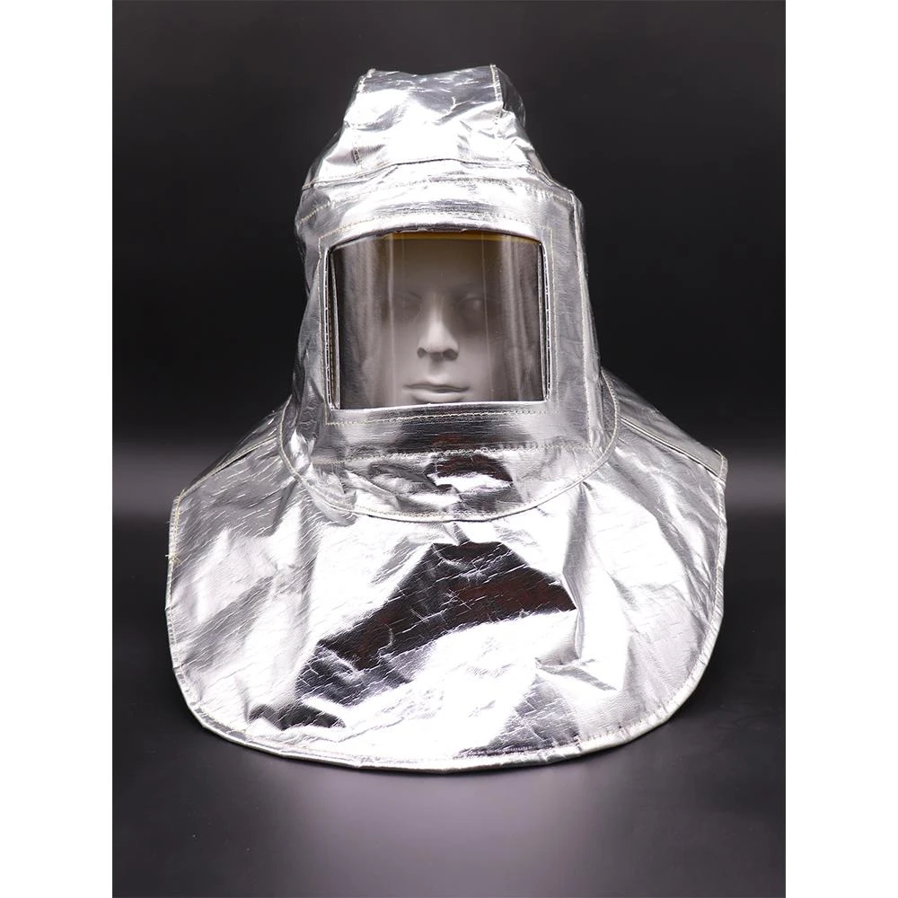 热销铝箔耐高温防火隔热头套炼钢厂铝厂1000度防护面罩消防披肩帽