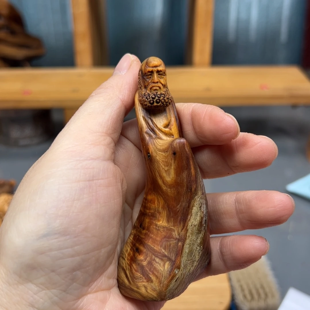 周***木崖柏木摆件手把件