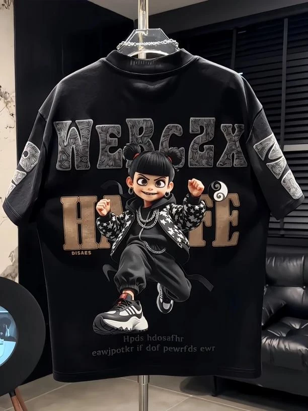 时尚男士高级潮牌纯棉简约短袖帅气休闲t恤大码潮流夏季半袖宽松