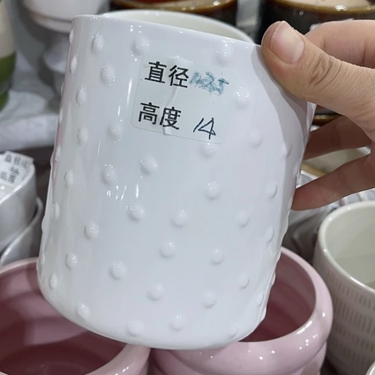 多肉绿植陶瓷花盆9.9包邮，有孔