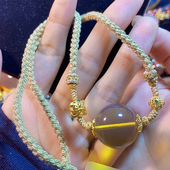 蓝珀未镶嵌珠宝奇石墨西哥蓝珀锁骨链21