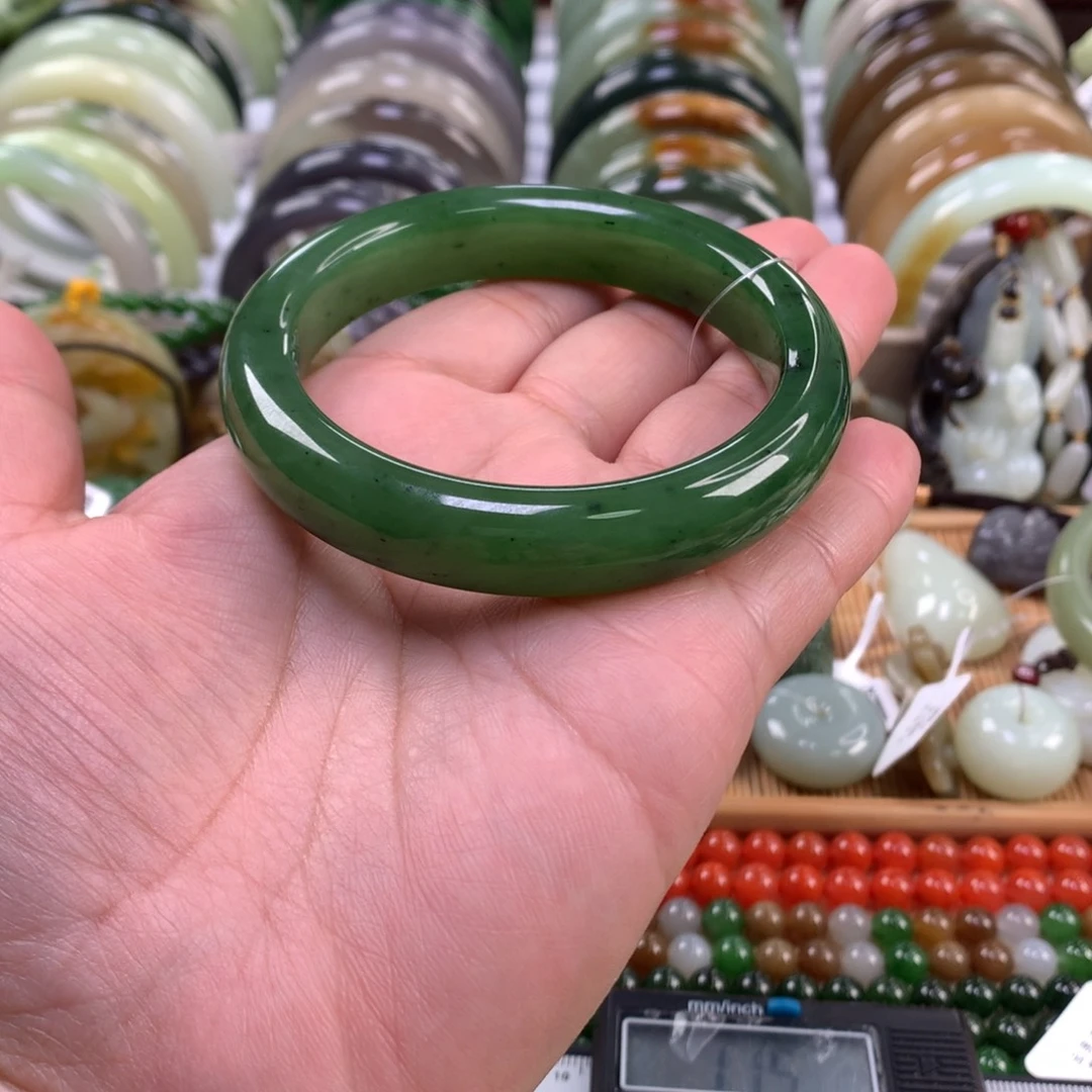 和田玉（碧玉）未镶嵌手镯59_60口径
