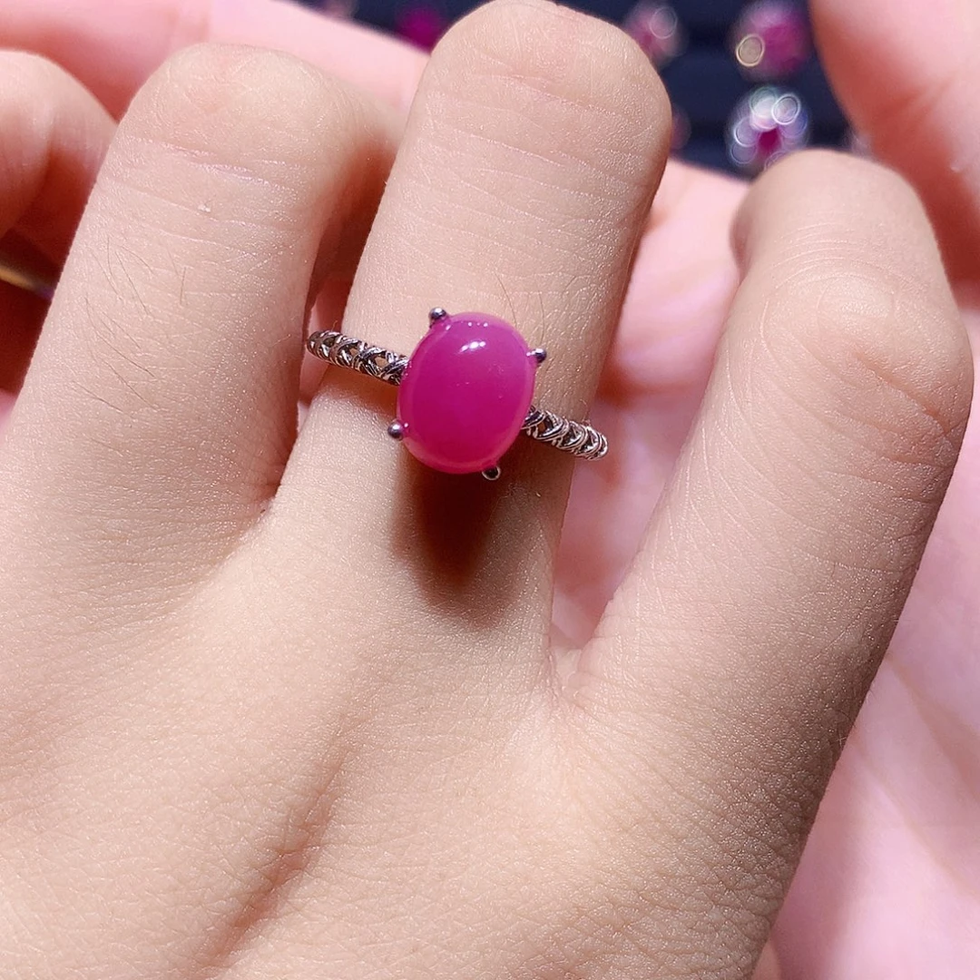 银S925镶嵌戒指红宝石