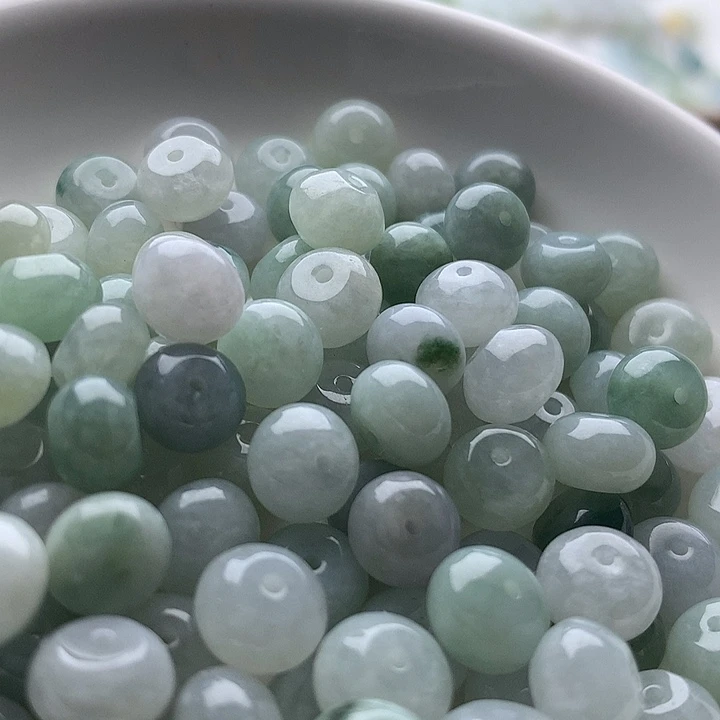 翡翠散珠鼓珠10个