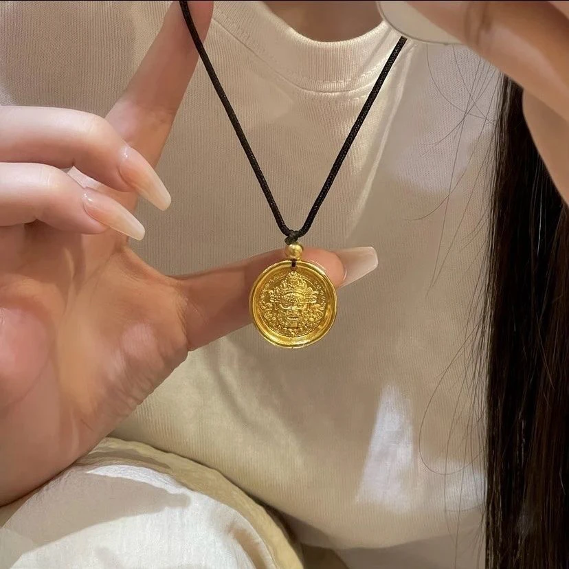 合金吊坠 手工錾刻古法吊坠