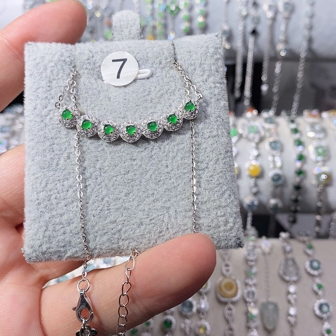 翡翠银S925镶嵌颈饰