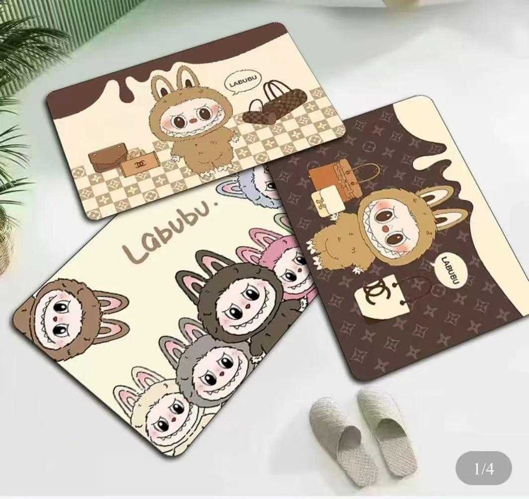【拍一发三】labubu地垫三件套硅藻泥防滑吸水地垫lg