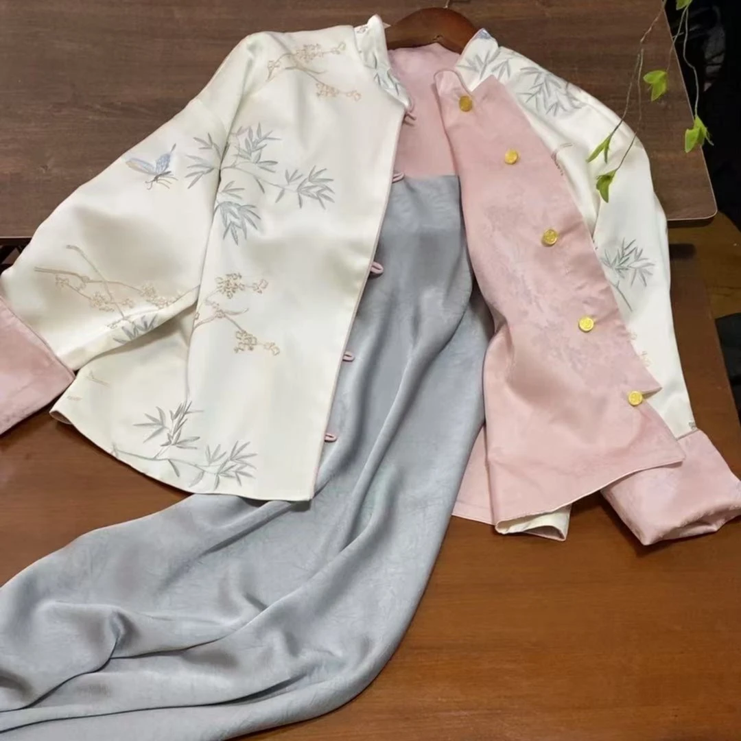 【加棉·寻墨竹】精！刺绣双面歘春季古风宽松外套 复古中国风女