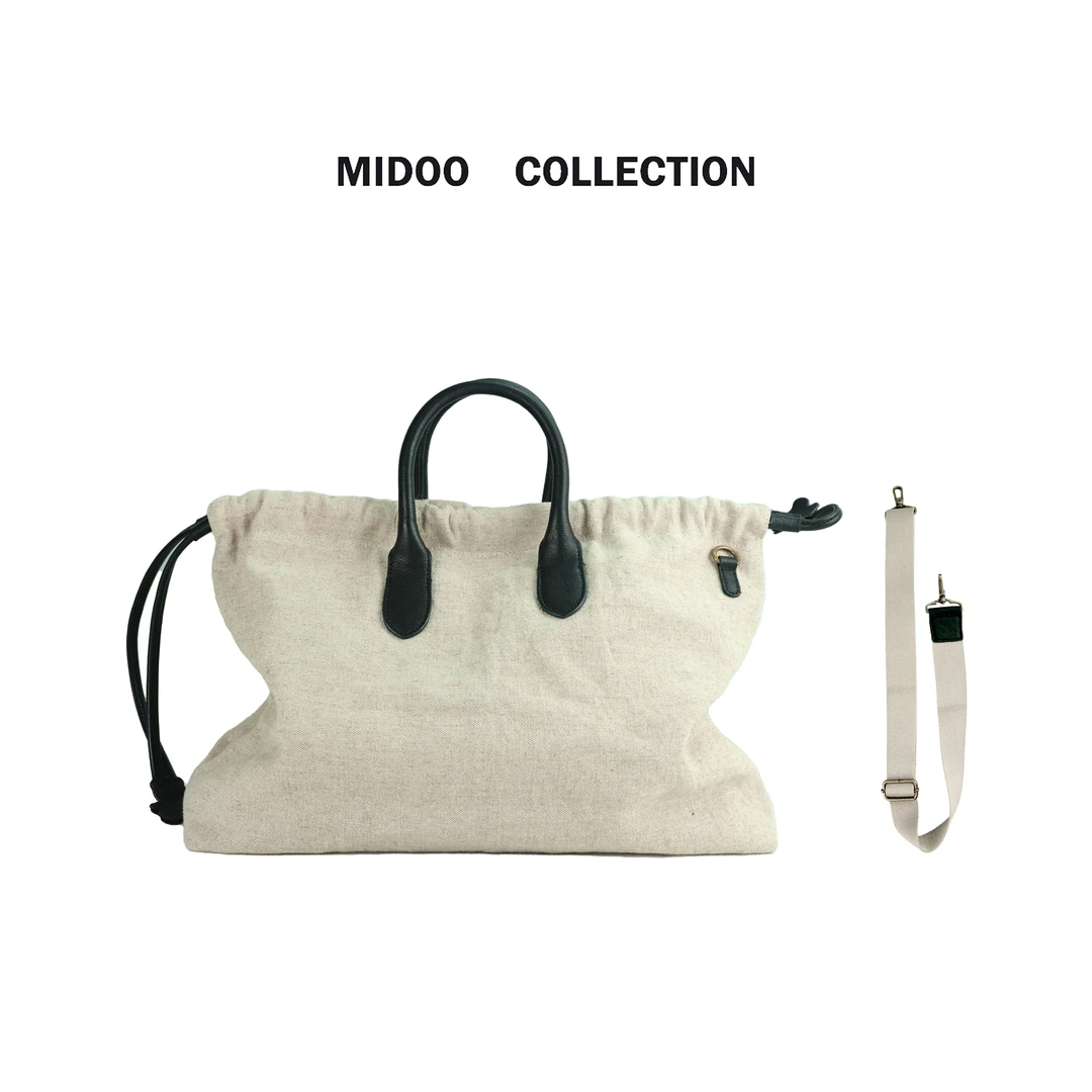 MIDOO ‘素雅麻’大容量手拎小众托特手拎单肩包