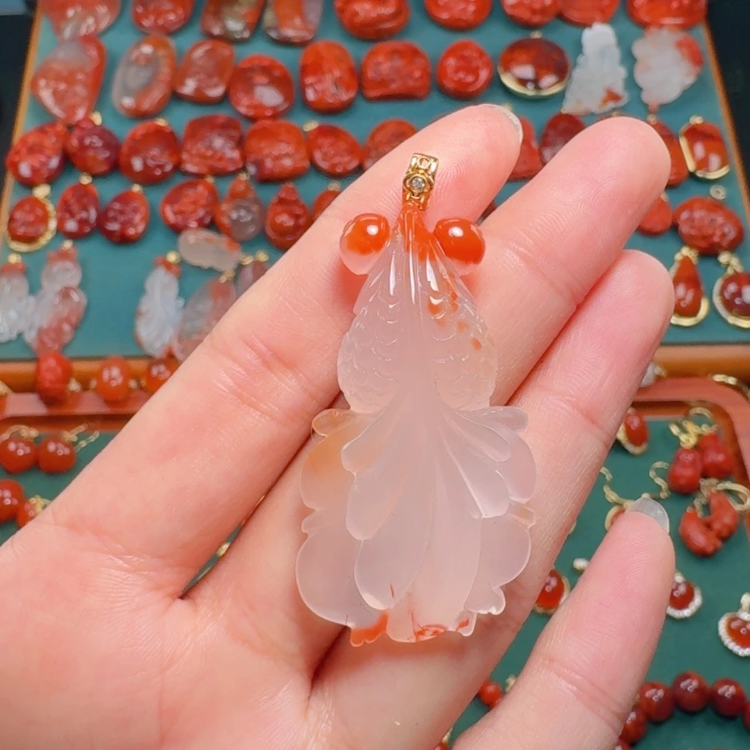 南红玛瑙南红18K金镶嵌