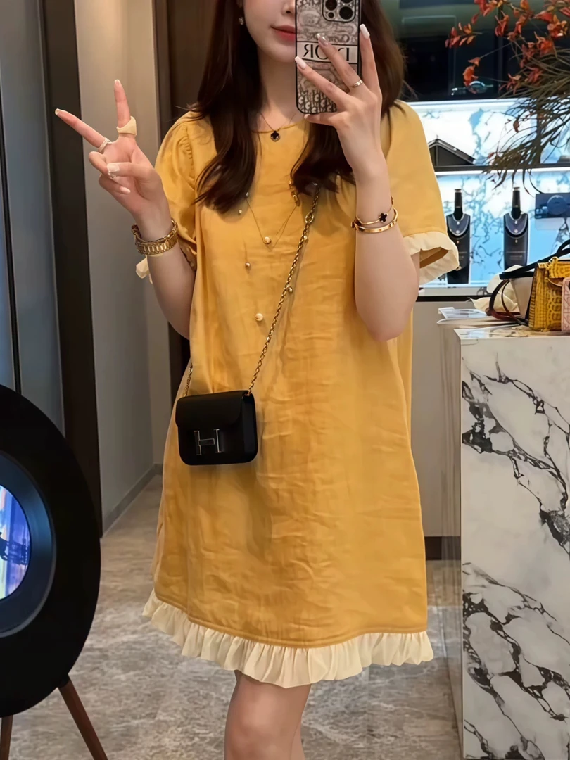 孕妇夏季小个子连衣裙2025新款时尚显瘦产后可穿2317