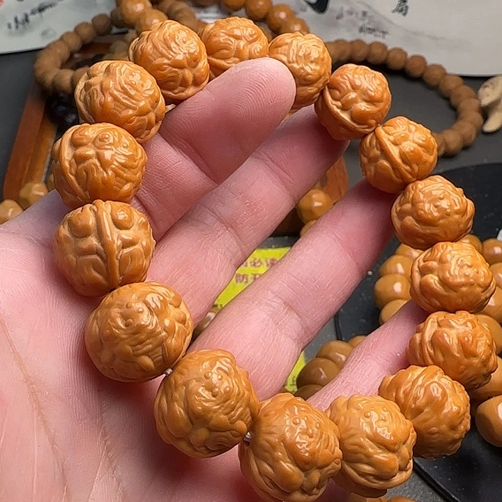 猴头核桃手串全品龙炎大金蟾尺寸17mm
