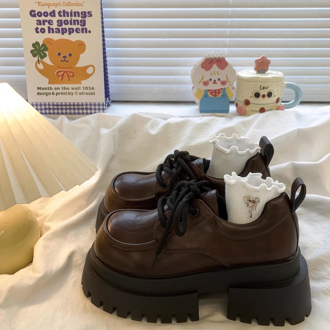 【JTG&SHOES 官方】大头小皮鞋女2025秋季厚底百搭英伦复古乐福单鞋