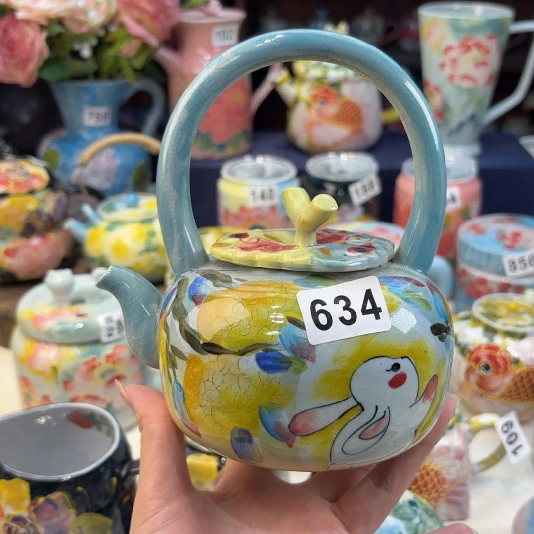 瓷片景德镇手绘高温釉下彩陶瓷茶具