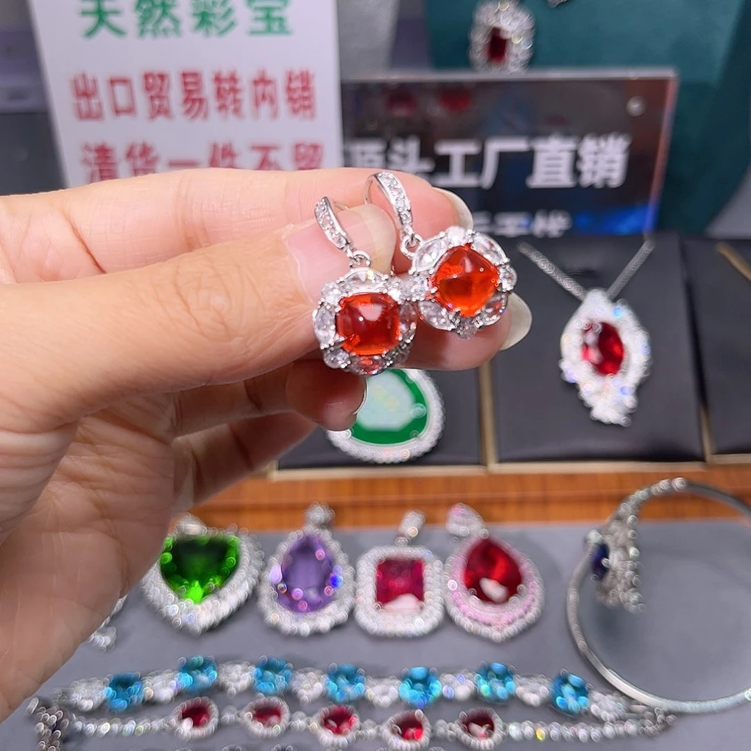 石榴石戒指银S925镶嵌w 202