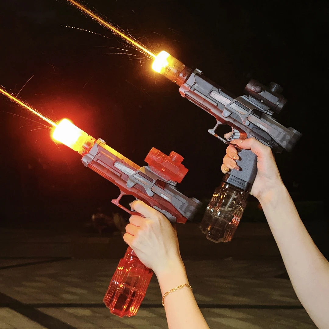 【内置灯光】爆电动火光小冰鼠水枪儿童玩具喷水连发2025新款