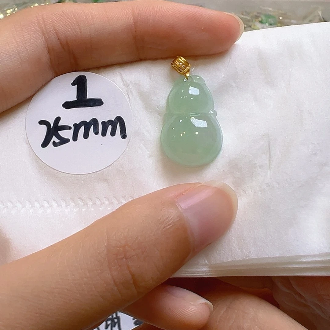 翡翠18K金镶嵌吊坠(不含链)翡翠
