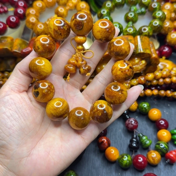 松木琥珀木文玩手串