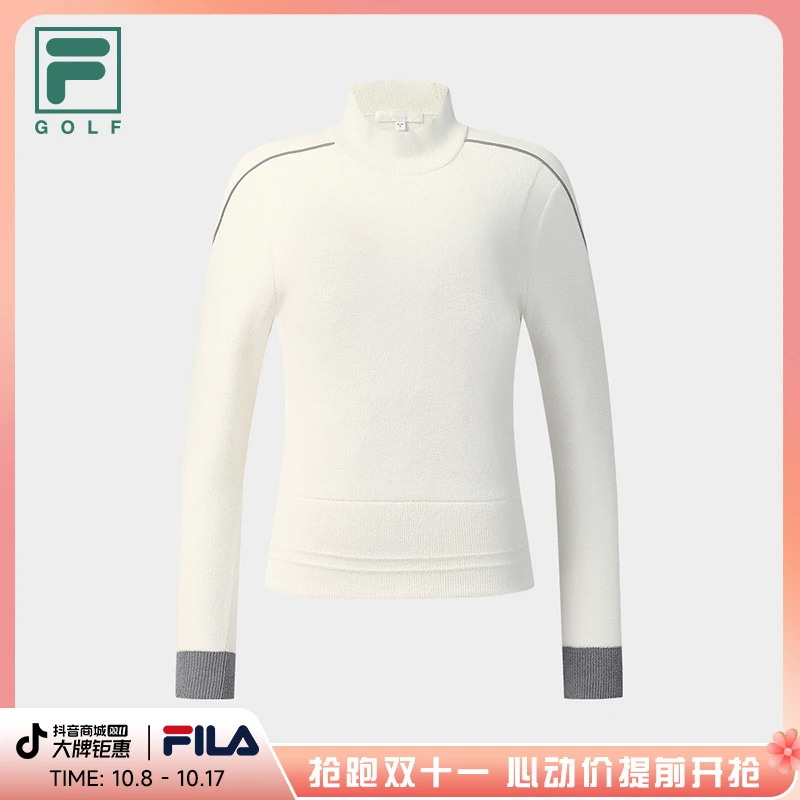 Fila/斐乐休闲风针织衫套头衫常户外毛针织衫女立领A11W545415F