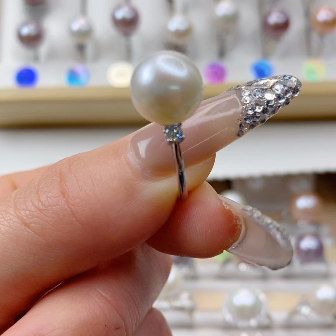 淡水珍珠戒指银S925镶嵌