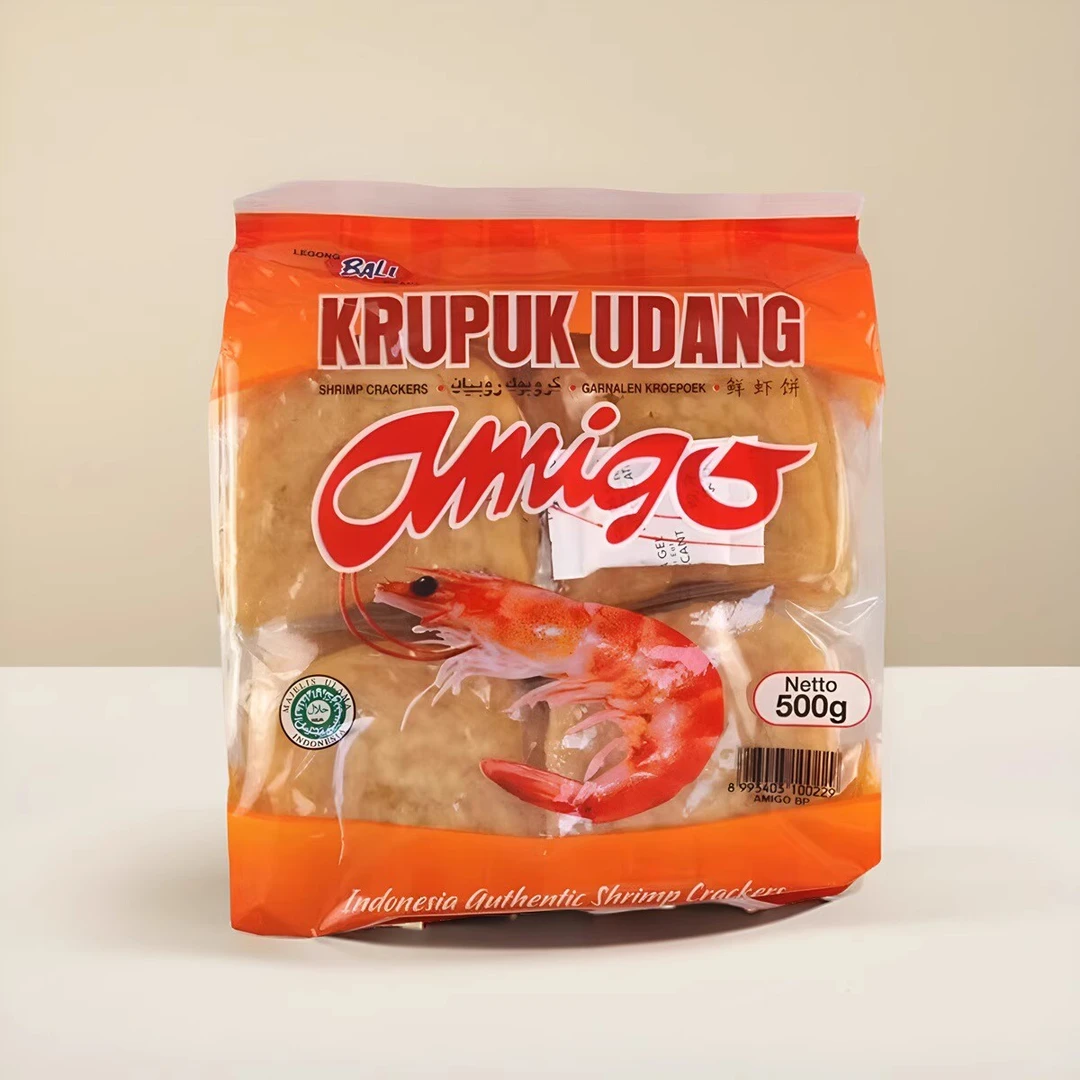 印尼进口大虾片啊米戈生虾片虾片自己油炸餐厅网红手掌大虾片500g