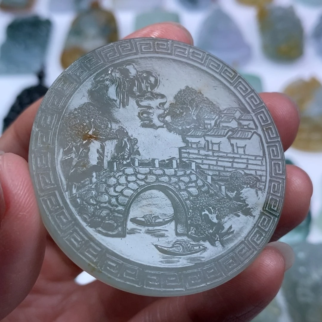 定制翡翠未镶嵌山水