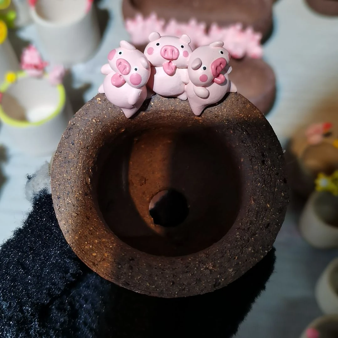 陶洋*头素烧花盆口5的12558