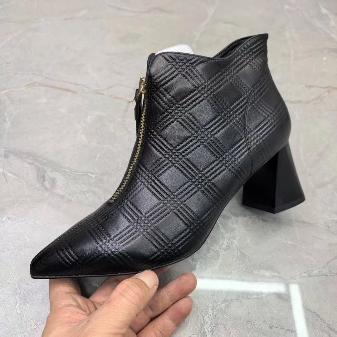 b（孤品）38码短靴女靴子 221-1912牛皮