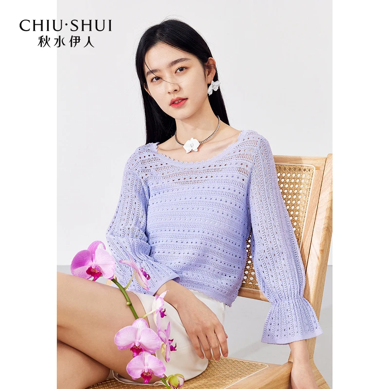 【直播】秋水伊人时尚针织衫女装优雅小个623203C100127