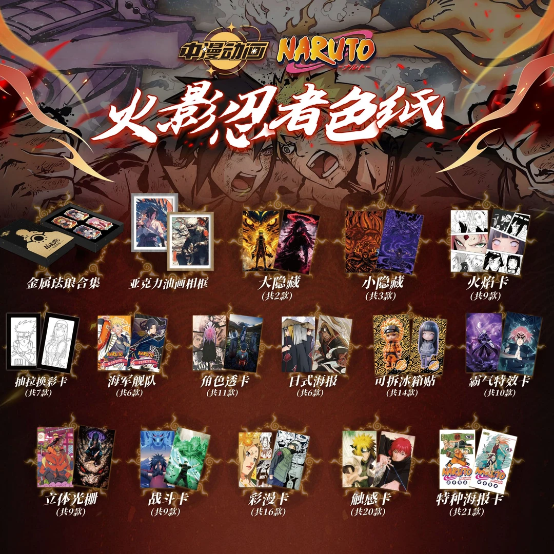 【拆包】中漫动画火影忍者色纸第一弹盲盒（默认代拆）