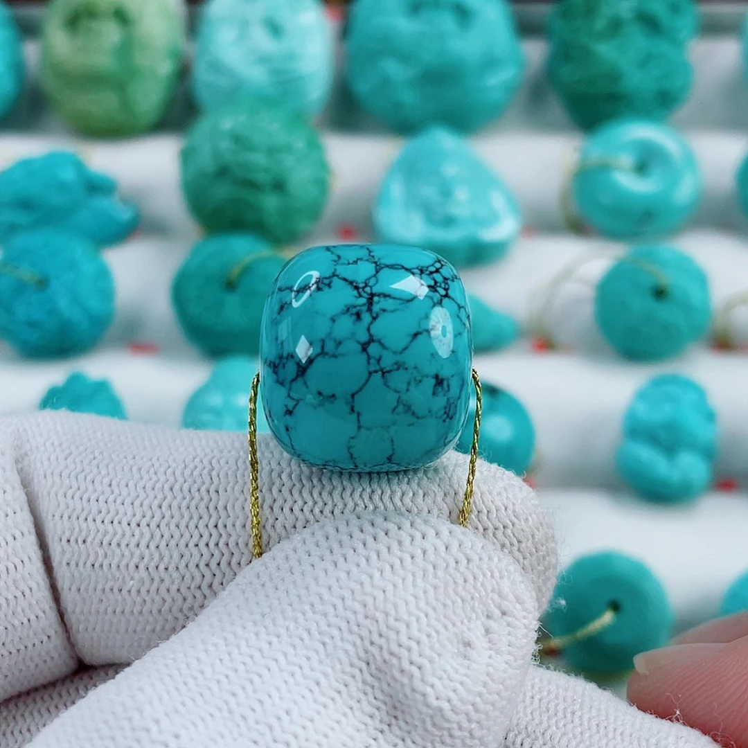 绿松石未镶嵌车挂直径17.8