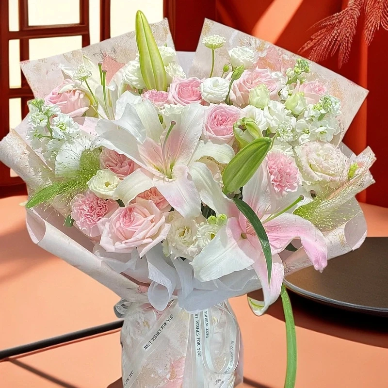 鲜花速递同城配送香水百合玫瑰康乃馨花束生日礼物送老婆送花上门