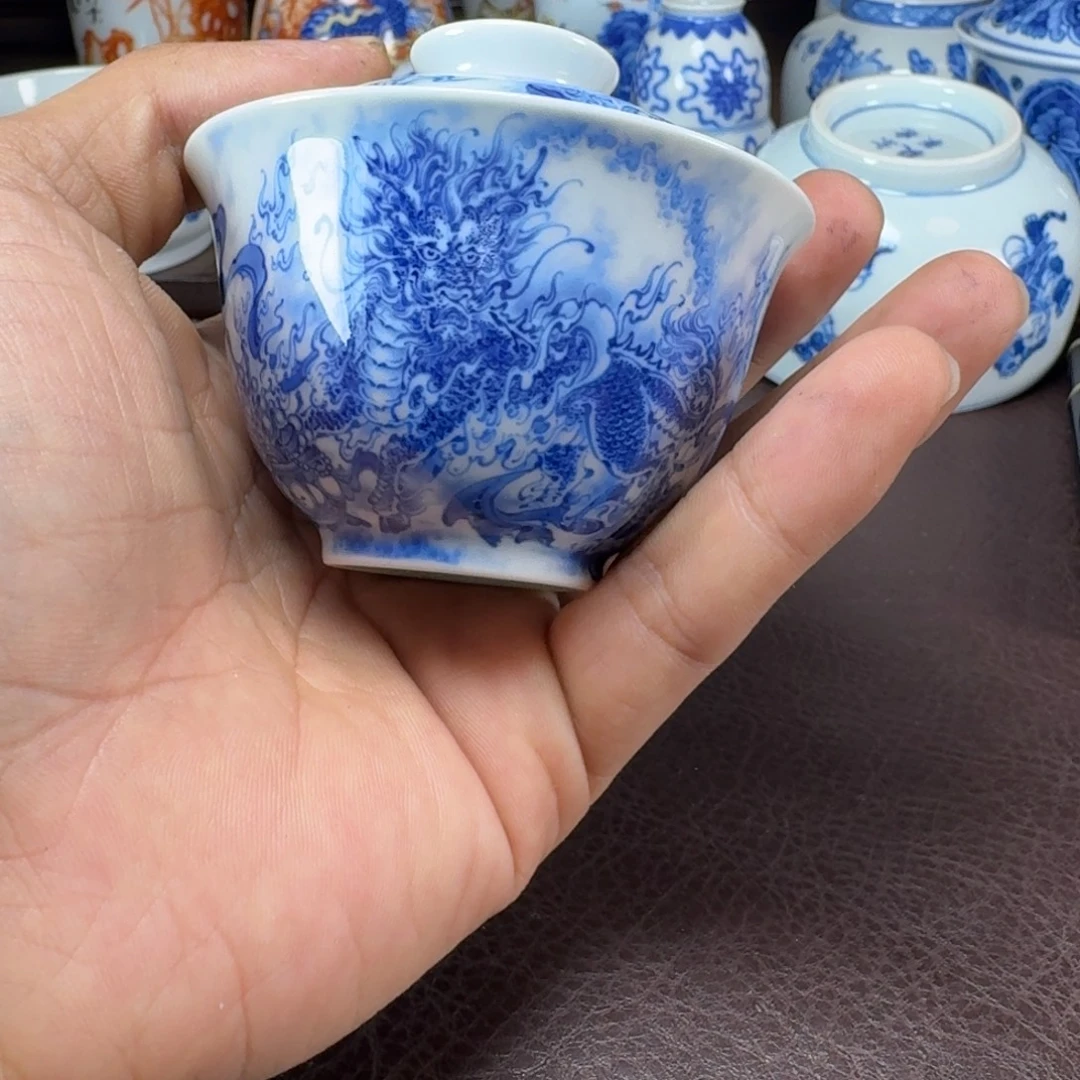 哈***玲瓷片当代景德镇陶瓷手绘茶具