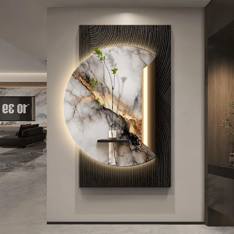 高级感玄关装饰画2025新款意式客厅挂画轻奢入户门过道玄关壁画