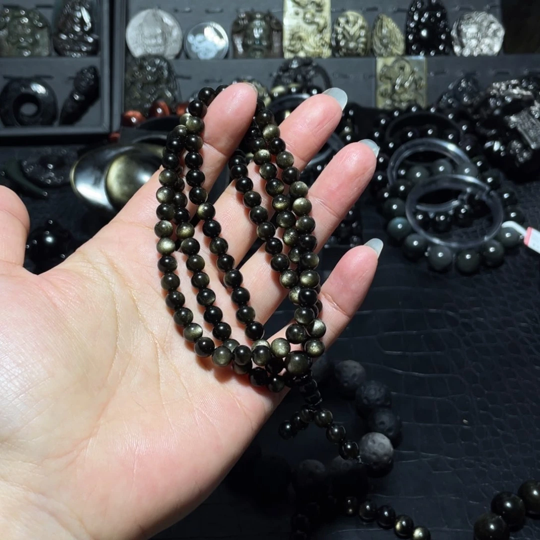 黑曜岩珠宝奇石未镶嵌朗*雾