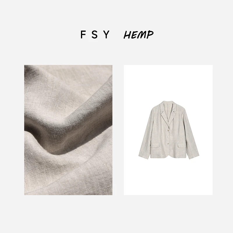 【享系列 ·黄金纱】重磅汉麻双雨露小西装短款休闲薄款2025213